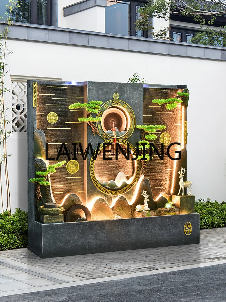 7ZSP Water Curtain Wall Fountain Water Decoration Circulating Water Rockery Landing Hotel Opening Gift