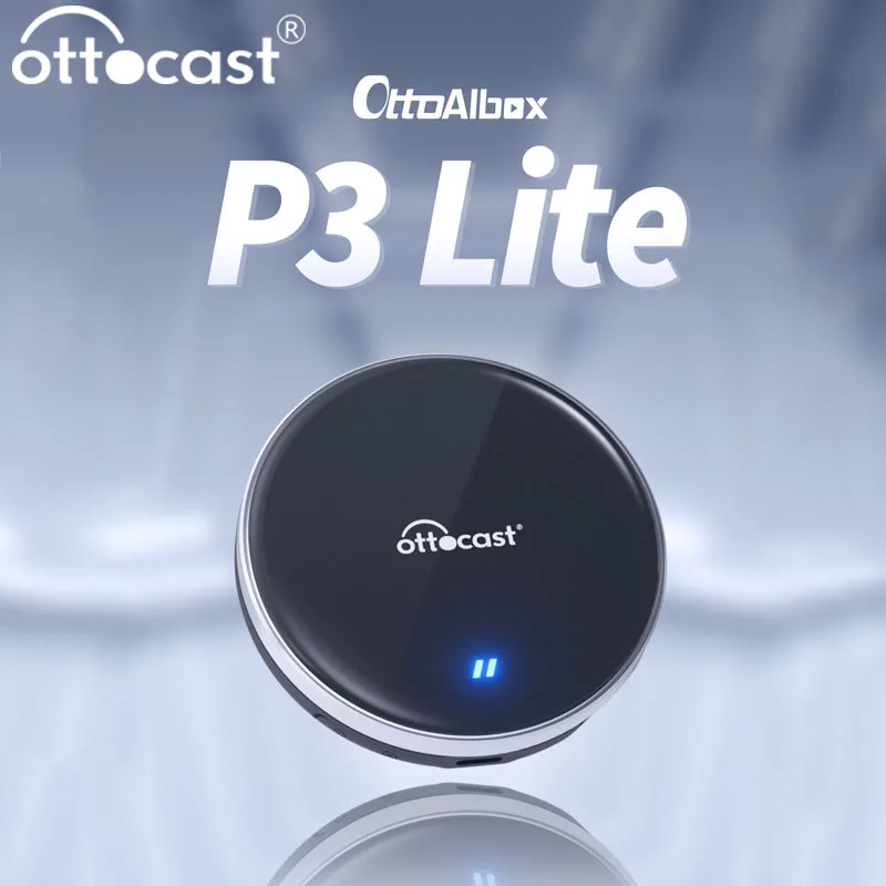 OTTOCAST OttoAiBox P3 Lite 4+64G Wireless Android AI Box CarPlay for VW Chervolet Skoda for Youtuber for Tik Tok Car Accessories