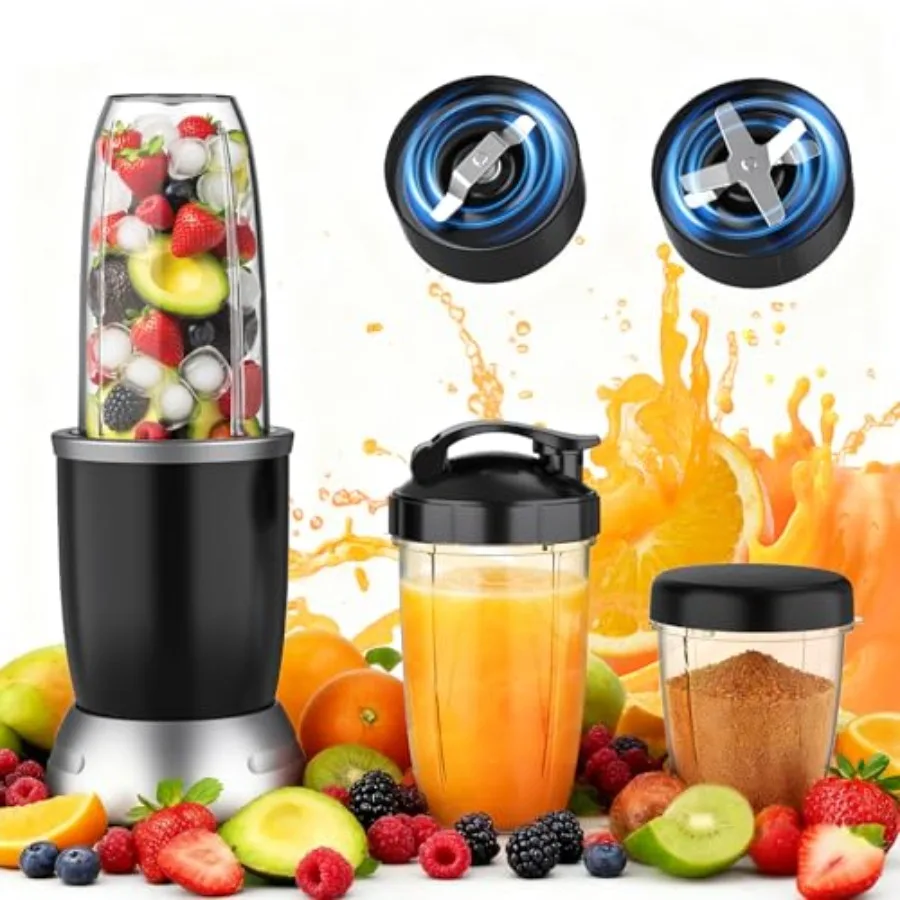 

Personal Blender 25000RPM Smoothie Maker with 37oz 32oz 23oz Portable Cups for Kitchen Ice Crushing Frozen Drinks Milkshake Jui