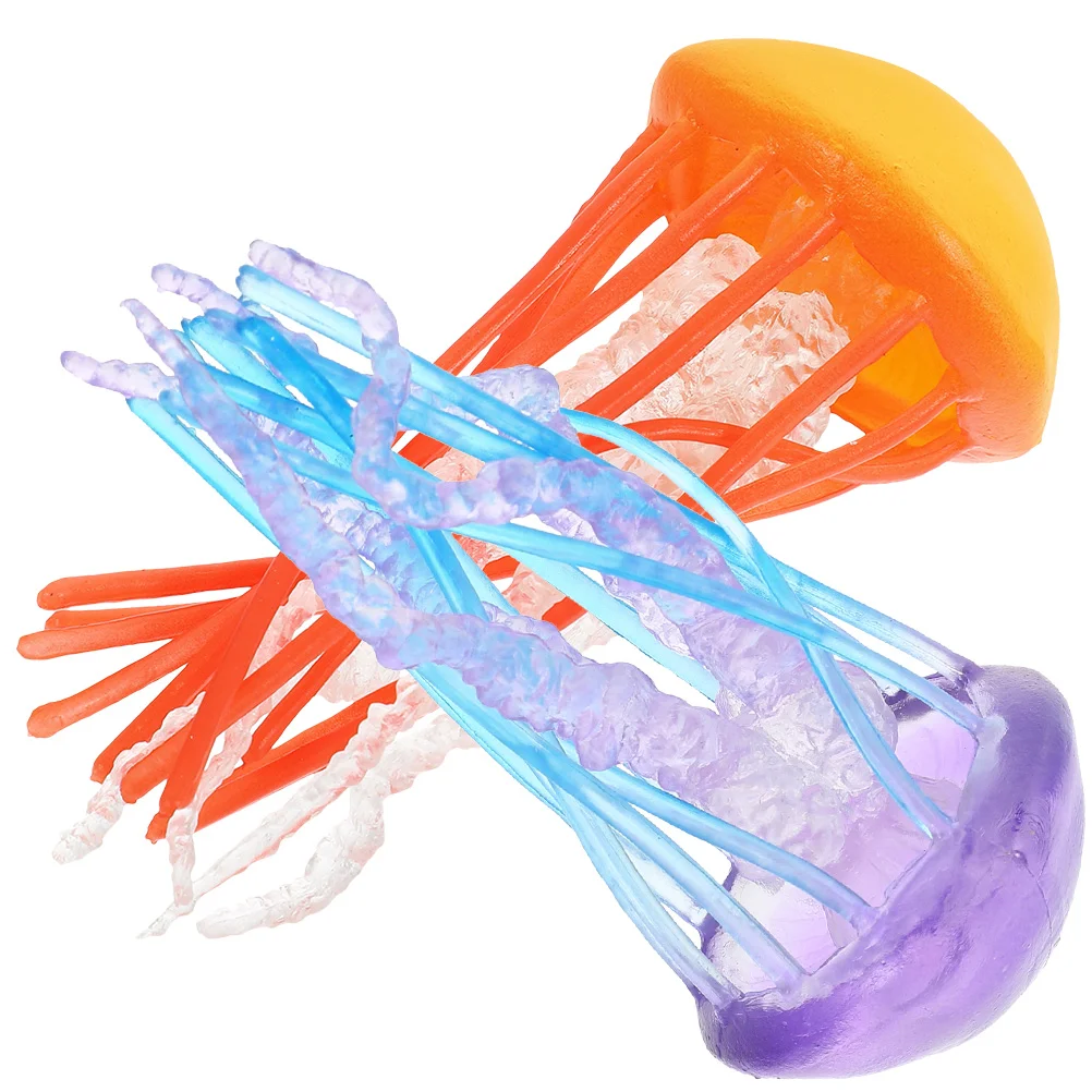 2 Pcs Jellyfish Model Compact Sea Creature Toy Ocean Animals Cognitive Simulated Small Decor Mini