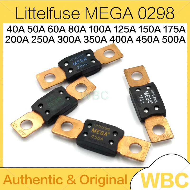 1 Pcs Littelfuse MEGA Auto Fuse Holder ANM Bolt-on Blade Fuse Holder Flat Type Fuse 40A-500A 0298 Series 200A Fuse Car Boat 32V