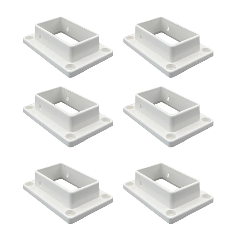 6-Pack Vinyl Fence Rail Brackets Including Mounting Fasteners for Complete For Heavy-Duty Fence Rail Installation