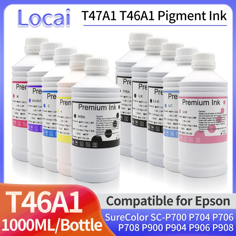 

1000ML T47A1 T46A1 Pigment Ink For Epson SureColor SC-P700 P704 P706 P708 P900 P904 P906 P908 Printer Ink (10 colors available)