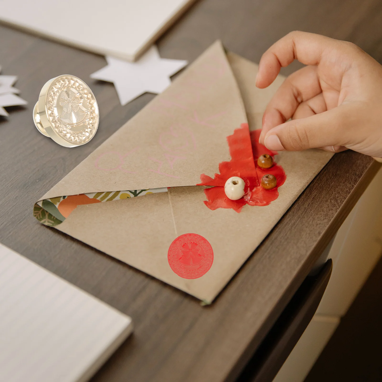 

1pc Fire Head Christmas Diy Sealing Stamp For Envelope Wax Seal Crafts Replacement Lacquer Seal Heads