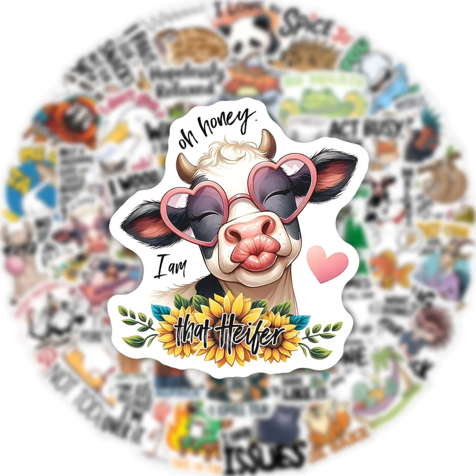 10/50PCS Creativo Divertente Parole Animali Adesivi Carino Decalcomanie FAI DA TE Notebook Telefono Laptop Scrapbook Impermeabile Per Bambini Ricompensa Adesivo Giocattolo