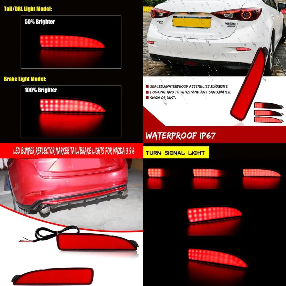 

Mazda 3/5 & 2016-2020 Toyota Yaris LED Rear Bumper Reflectors - Tail, Brake, & Rear Fog Lights