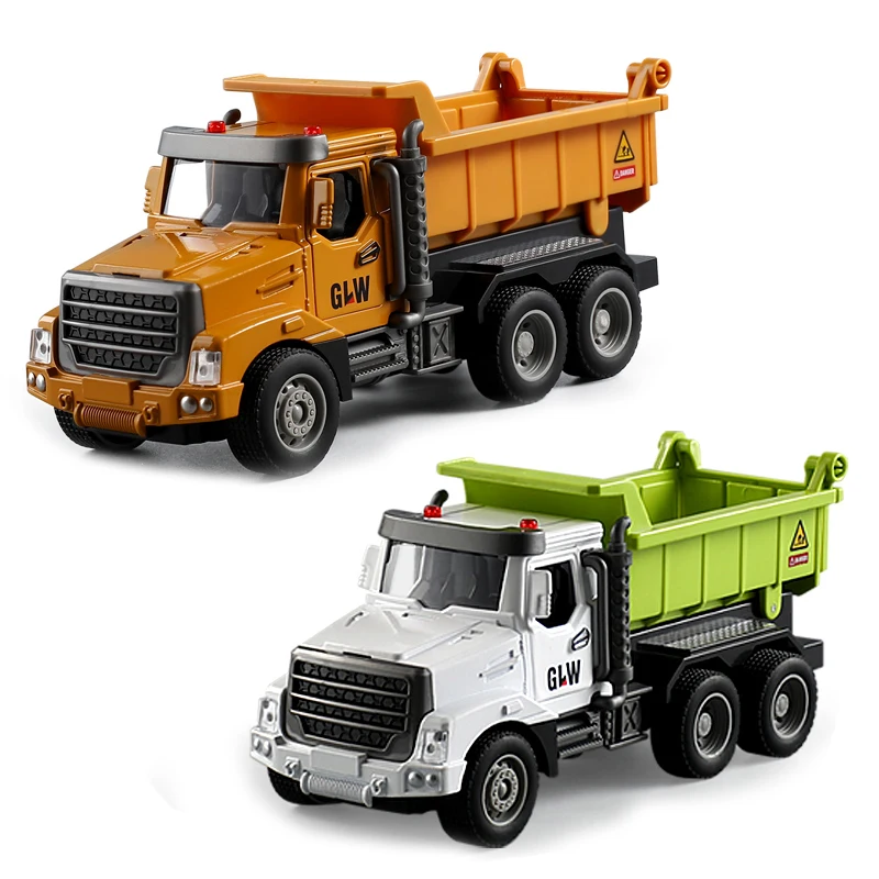ダンプトラック合金 + プラスチックダイキャストモデルエンジニアリング輸送プレイ車両おもちゃサウンドライトプルバックコレクションギフト子供のための