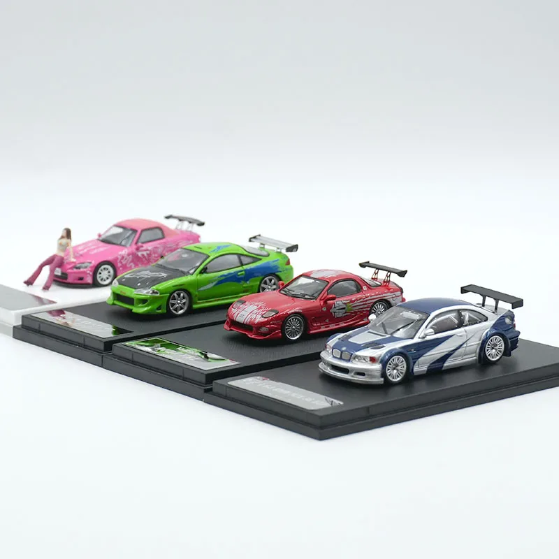 تجاوز FS مورتال DCM في المخزون 1:64 الكسوف D30 Robocar FNF S2000 AP1 SUKI E46 M3 GTR دييكاست نموذج سيارة جمع اللعب