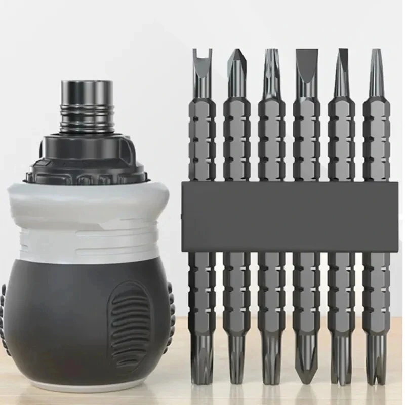 Mini Ratchet Precision Screwdriver Magnetic 13 In 1 Telescopic Labor-Saving Hand Tool Phillips Slotted Dual-purpose Head