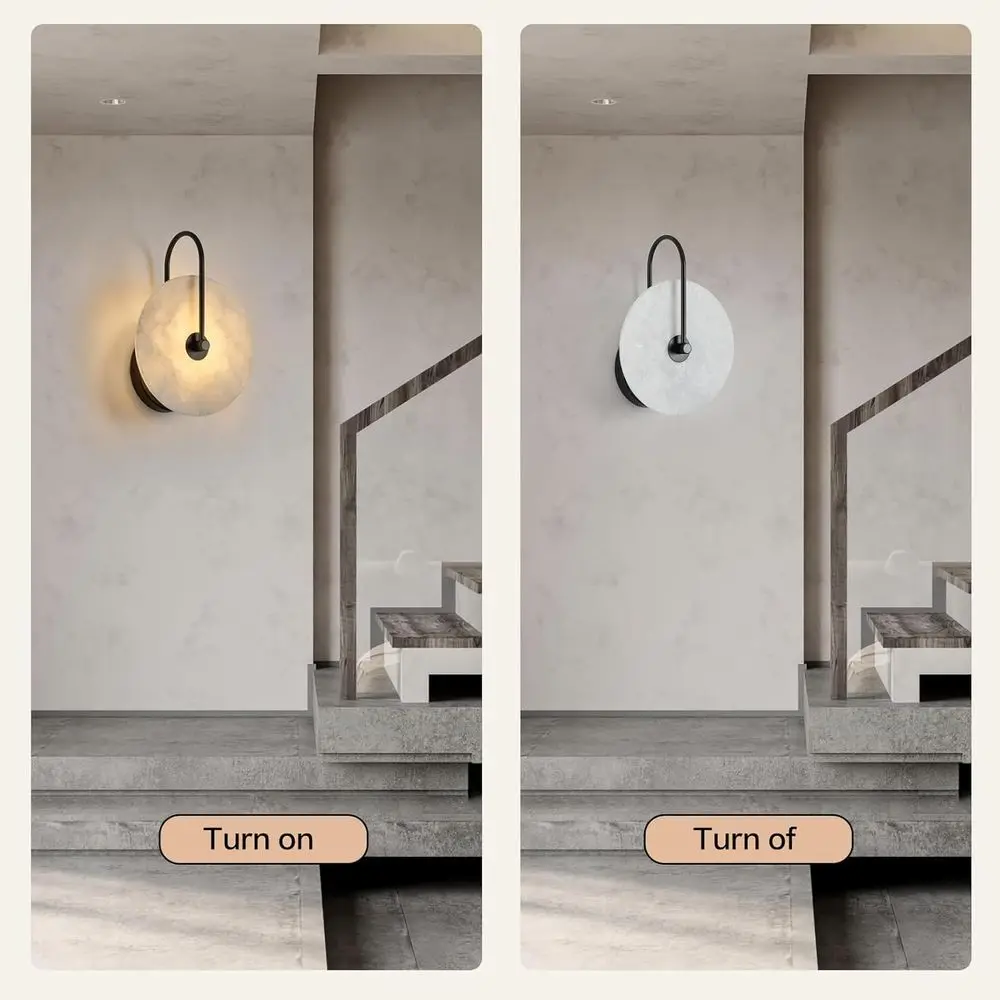 Moderne LED-Alabasterleuchte mit natürlichem Marmorschirm für den Innenbereich