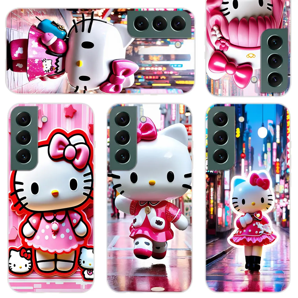 Soft Silicone Phone Case For Apple iPhone 15 14 13 12 11 Pro X XS Max XR Plus Mini Cover Girl Sanrio Hello Kitty