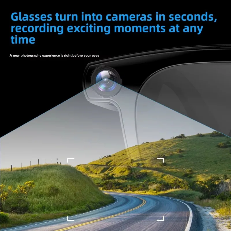 Smart camera glasses, real-time translation, object recognition high definition photography, video recording, wireless music