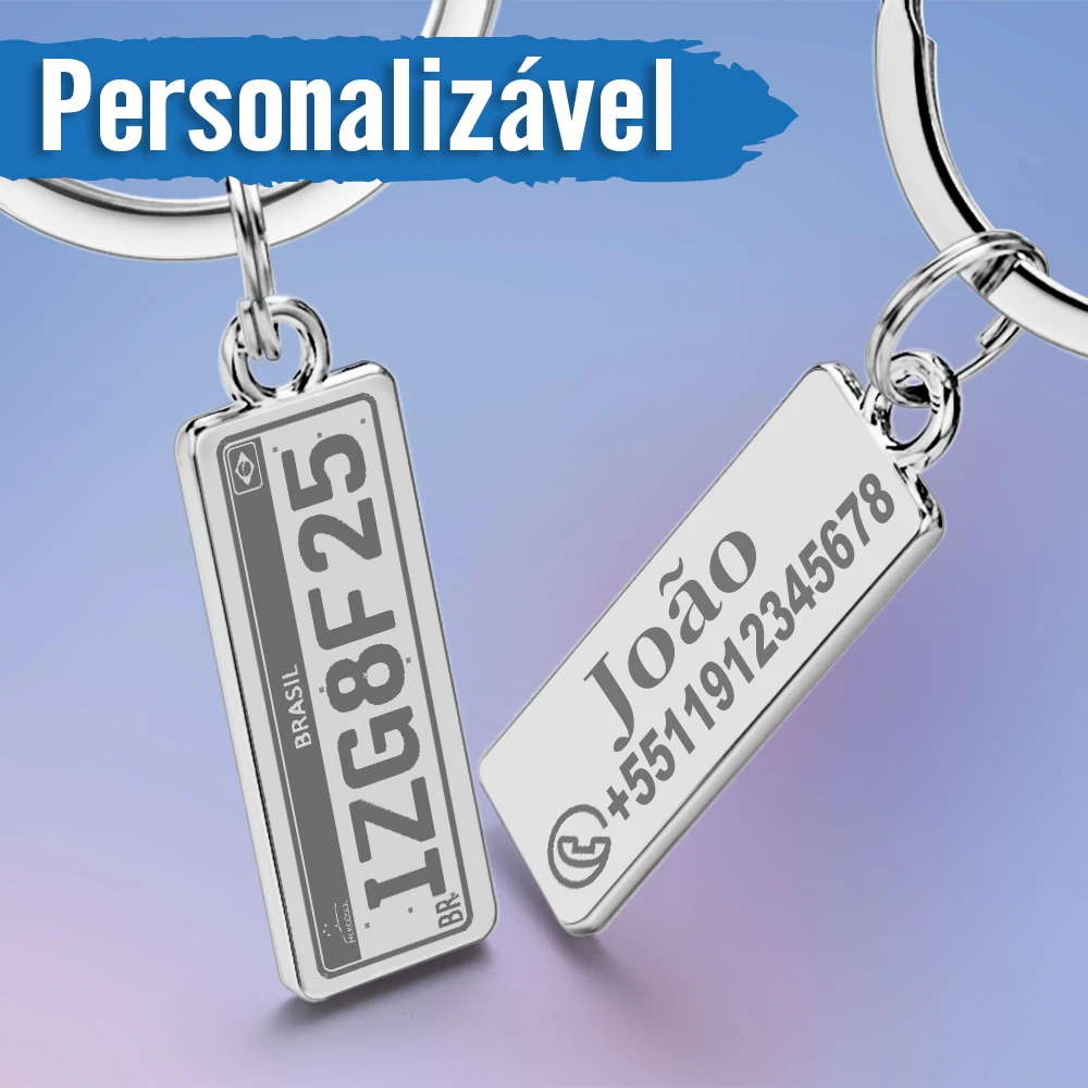 Personalizado gravado placa de nome número chaveiro para logotipo do carro personalizado anti-perdido chaveiro anel melhor presente p009c
