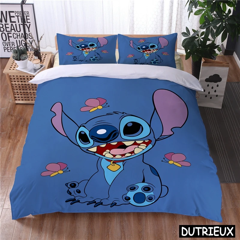 3D Disney Cartoon Lilo And Stitch Kawaii Duvet Cover Set Twin Full Queen King Size Bedding Set Home Textile For Girls Boys Gift