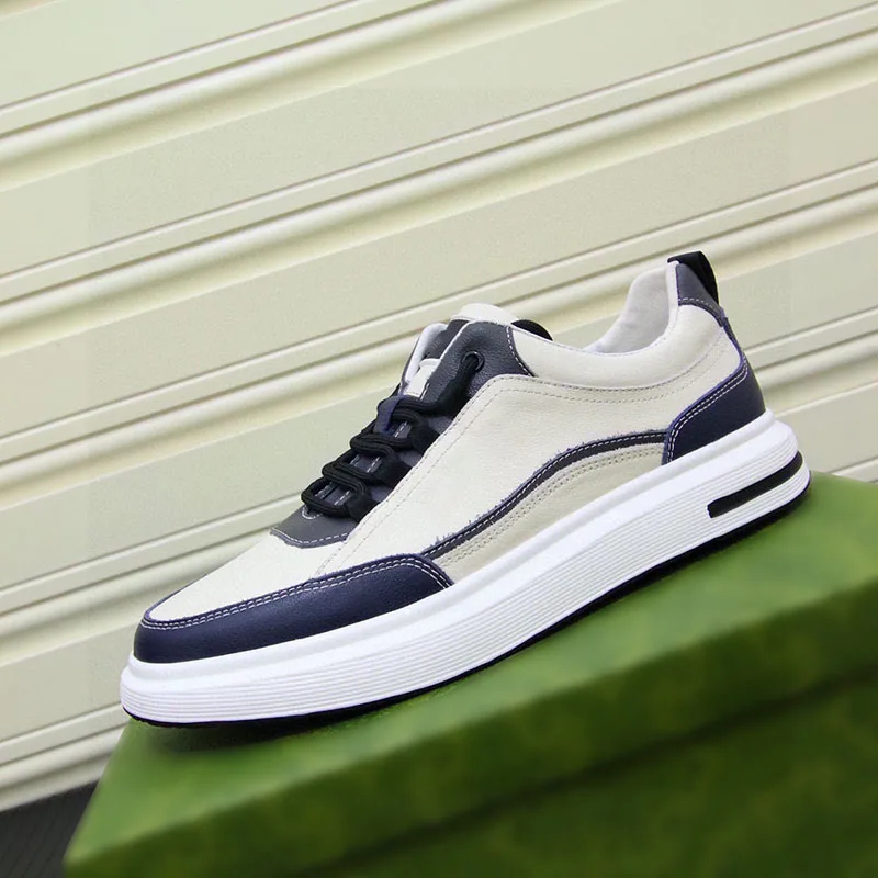 Spring New Breathable Trendy Luxury Board Shoes Light Luxury and High Grade Small White Shoes Men's Top Layer Cowhide