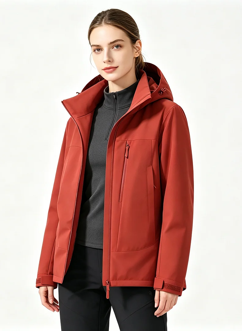 JNLN Damen Winter Thermomantel Wasserdicht Winddicht Warme Wattierte Jacken für Wandern, Camping, Skifahren, Klettern, Windbreaker – Detail 21