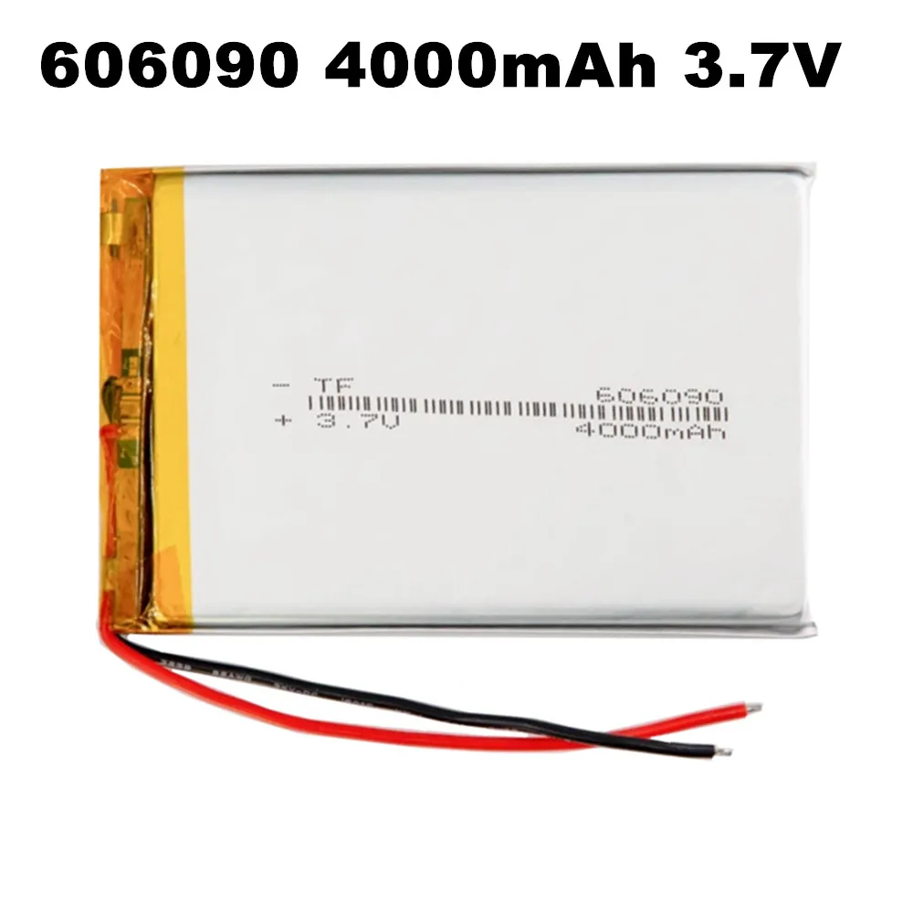 1-10PCS 606090 3.7V 4000mAh Rechargeable Lithium Polymer LiPo Battery For Electric Toys GPS PDA MID PSP Phone PDF Power Bank