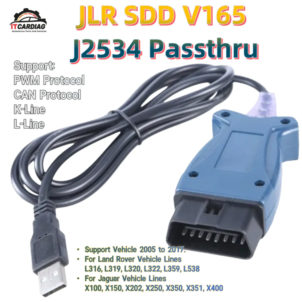 V165 JLR SDD J2534 Passthru Cable V163 OBDII Scanner for Jaguar for Land Rover Auto Diagnostic Tool Support Win10