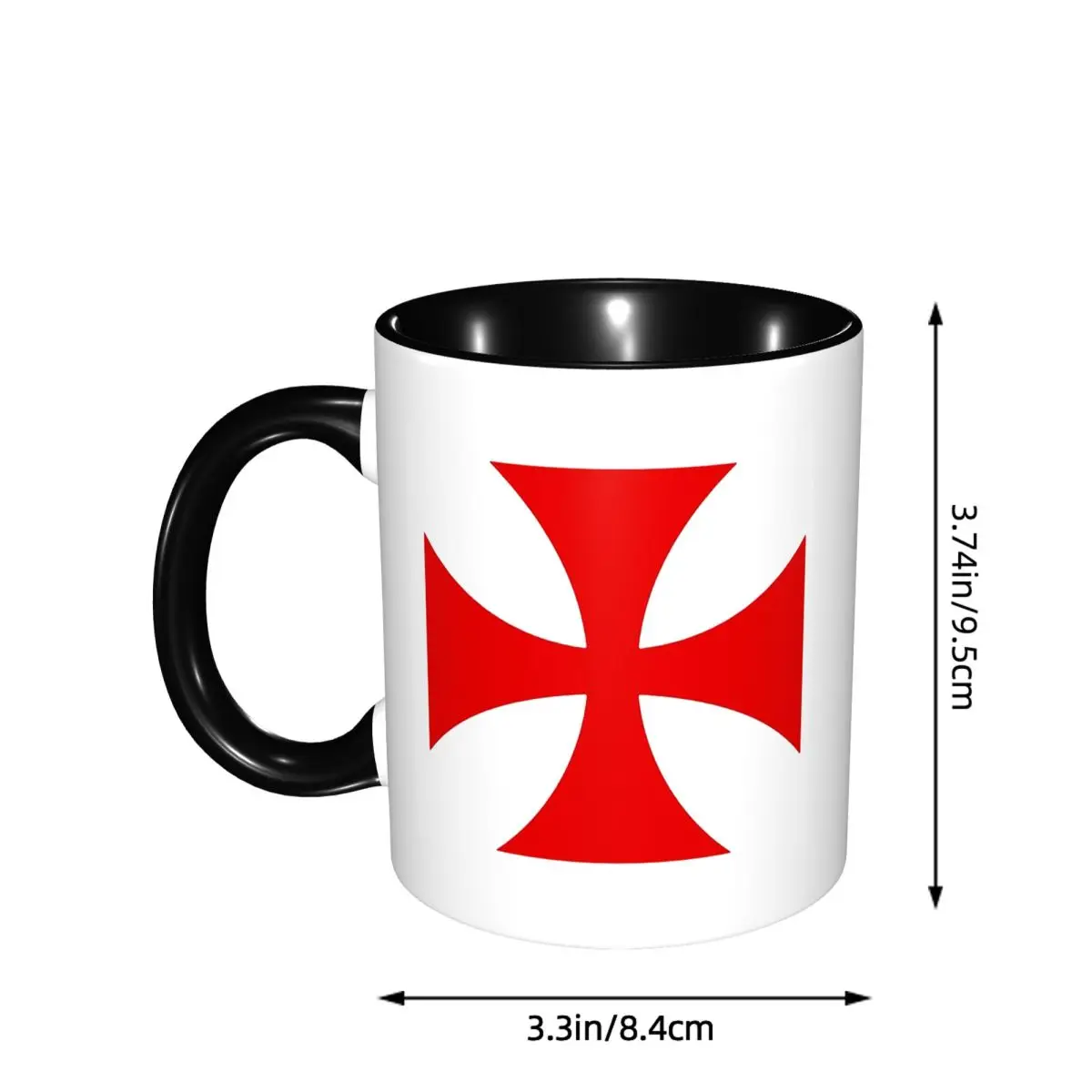 Medieval Emblem Templar Sofa Ordre Du Temple Cross Mug Funny Ceramic Coffee Cups Tea Mugs Milk Cup Drinkware Gifts for Woman Man