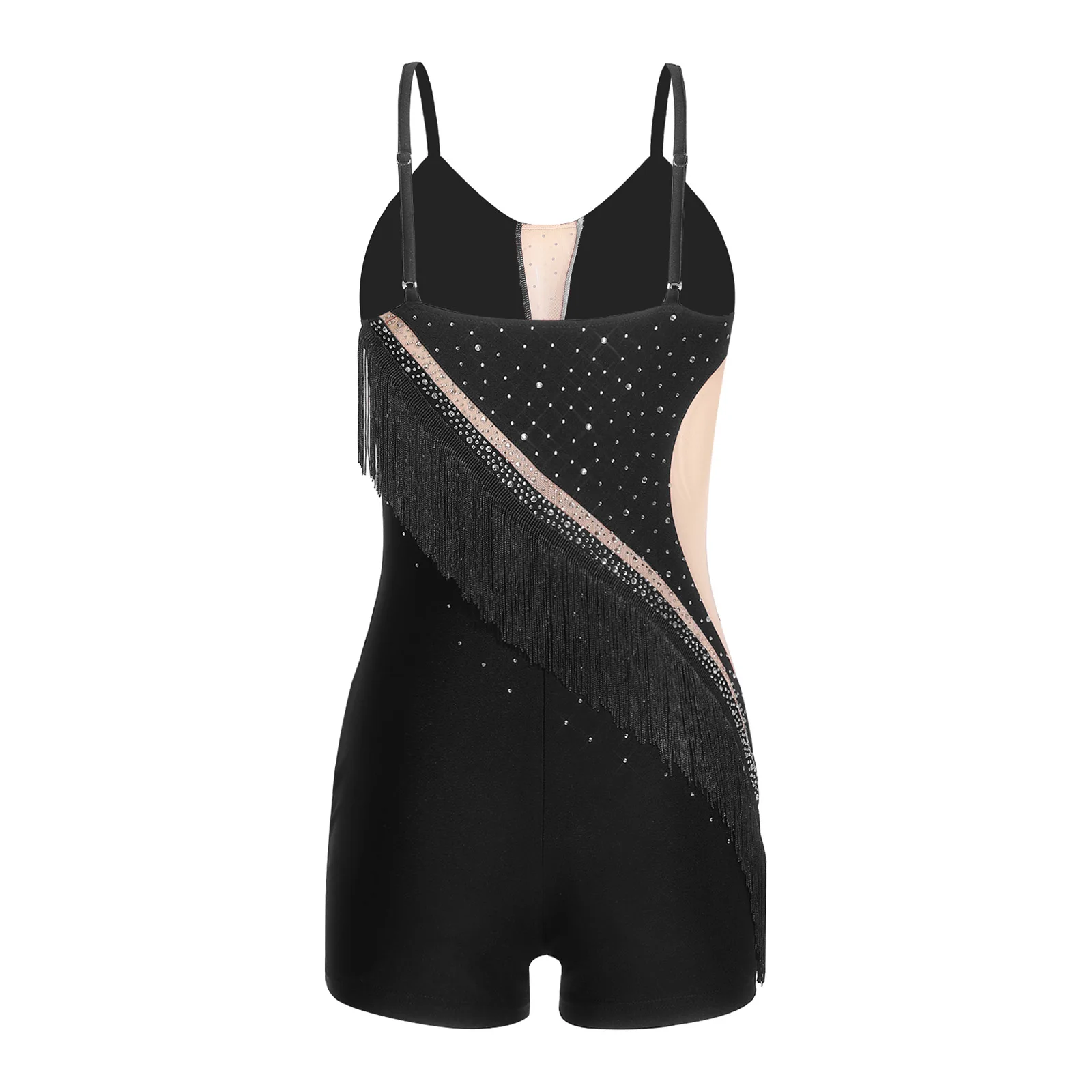 ชุดบอดี้สูทเต้นรำสำหรับผู้หญิง ผู้ใหญ่ สไตล์ลาติน แซมบ้า แทงโก้ สำหรับการแสดงบนเวที ประดับพู่และเลื่อม ระบายอากาศได้ดี ชุดรัดรูปสำหรับเต้นแทงโก้ ชะชะช่า