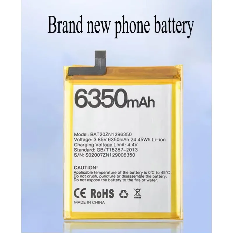 100%  6350mAh Battery For DOOGEE S96 Pro Battery 6.22'' Helio Octa Core Rugged Cell Phone S96GT LiIon Batteries