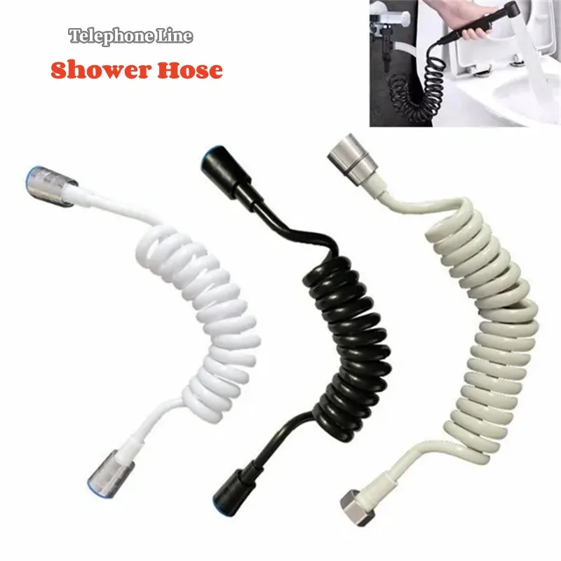 

1.5/2m Telephone Line Style Spring Flexible Shower Hose Water Plumbing Toilet Bidet Sprayer Gun Connect Pipe Bathroom Accessorie