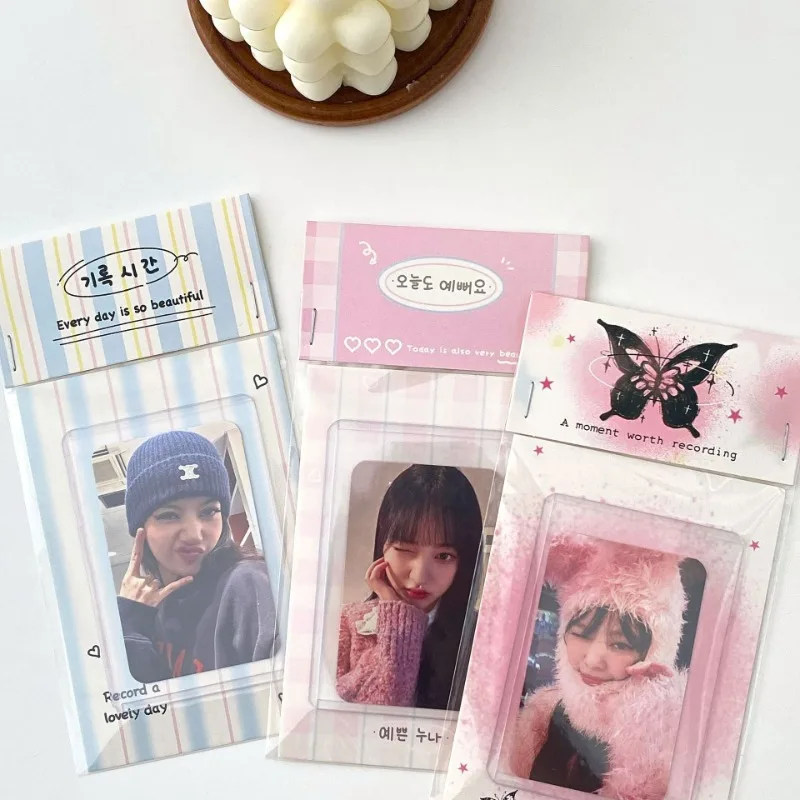 10set Kawaii Kpop Photocard Holder Photo Card Collection Bag DIY Accessories Christmas Packing Bag School Stationery