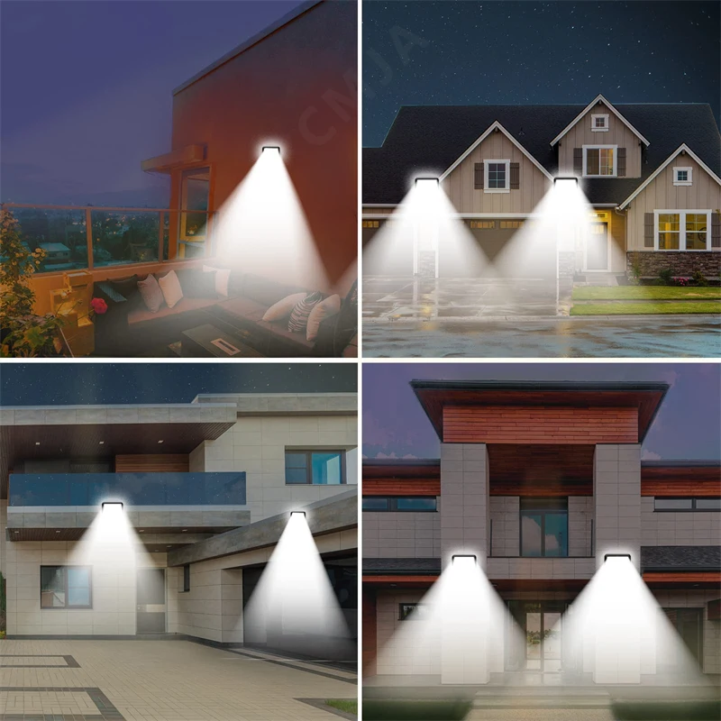 LED Solar Split Wand leuchte Outdoor Bewegungs sensor Flutlicht 3 Modus 16,4 Fuß Kabel für Garten Terrasse Weg Hof Garage Indoor 5er Pack