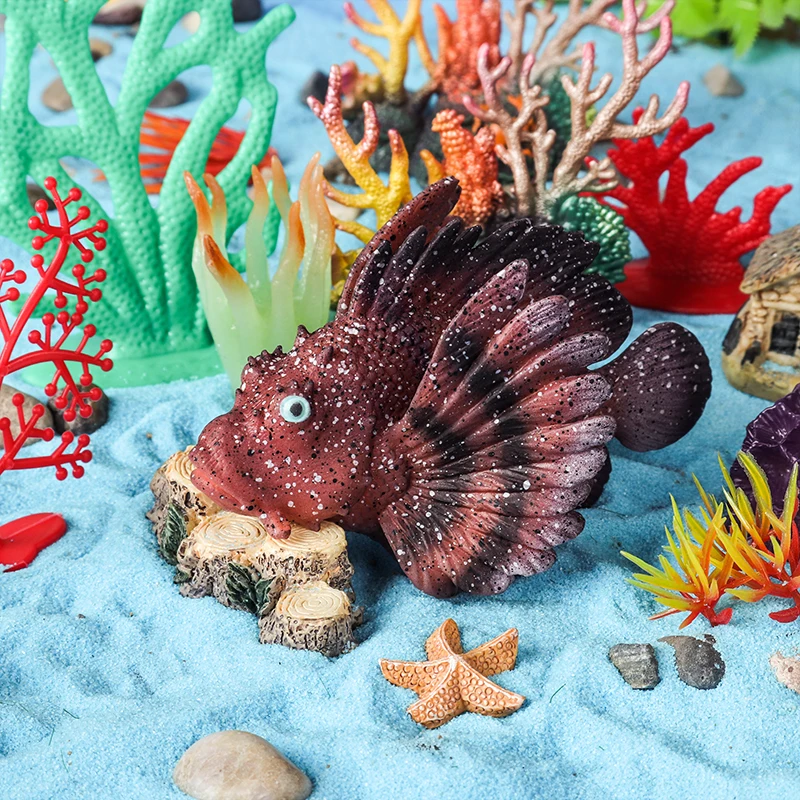 Oenux Meeresleben Tier Tintenfisch Krabbe Clownfisch Lionfish Seestern Hai Schmetterling Fisch Fliegender Fisch TPR Weiches Modell Spielzeug Kind Geschenk – Detail 27