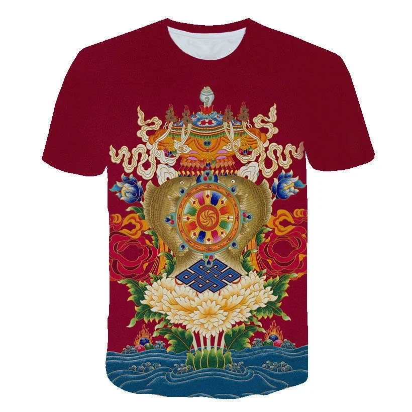 Fashion Casual Shakyamuni Buddha Graphic T-shirt For Men New Trend Casual Harajuku 3D Printed Round Neck Short Sleeve Tees Tops