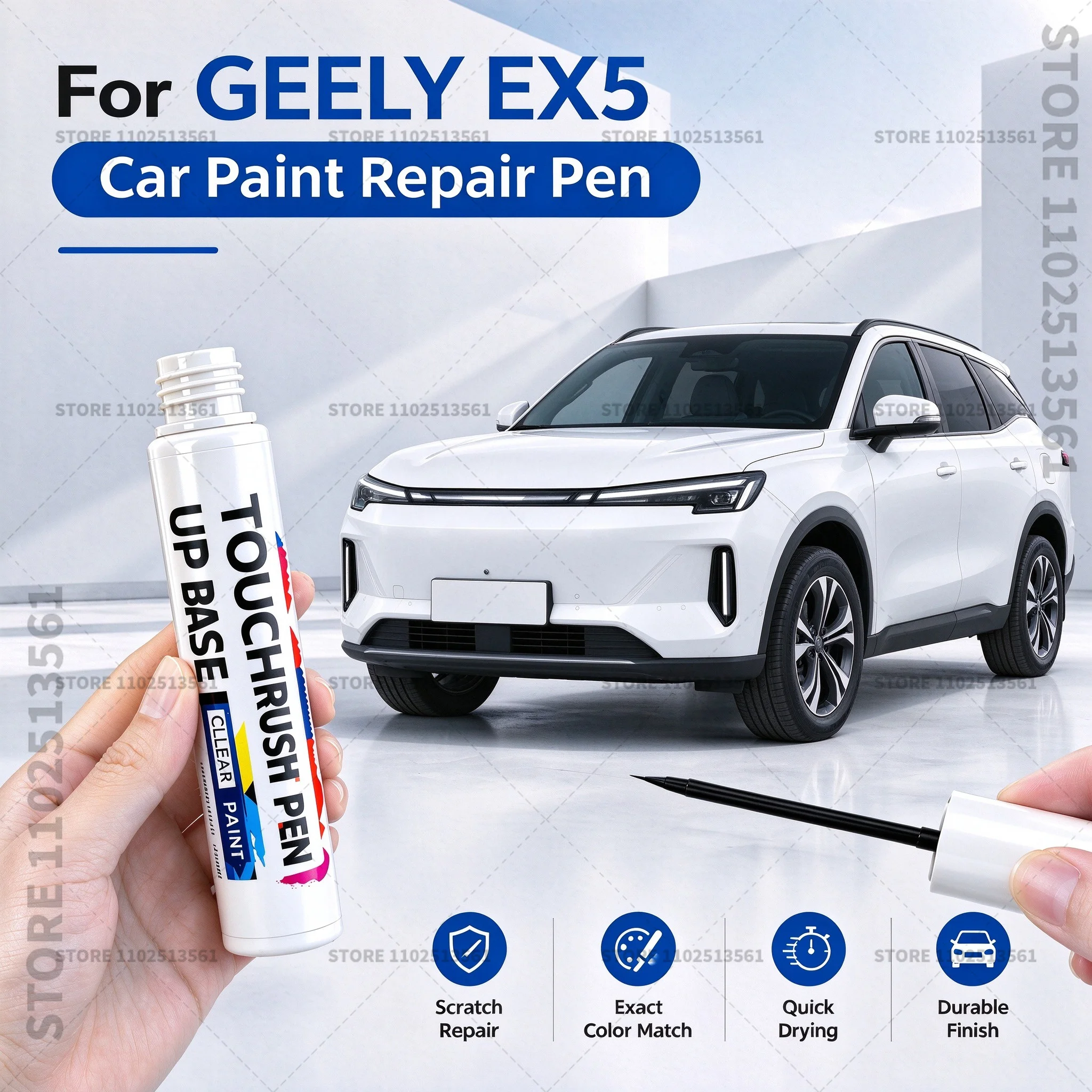For GEELY EX5 White Black Blue Car Scratch Remover Paint Pen Touch Up Marker for Auto Body Repair Door Bumper Fender Accessories