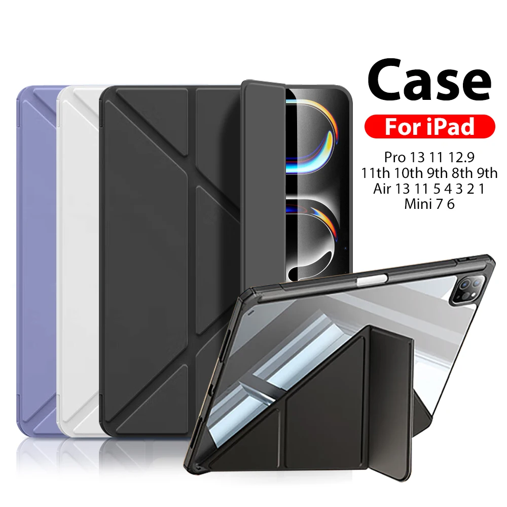 

For iPad Case 11th A16 10 9 10th 9th Generation Pro 13 12.9 M4 Air 11 5 4 3 M3 M2 Mini 7 6 10.9 2024 2025 8th Cover Accessories