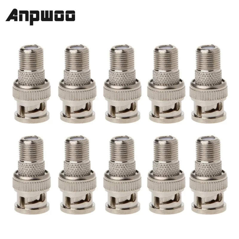 

10Pcs/Set BNC Male Plug to F Female Jack Coax Connector Adapter for CCTV Camera Surveillance Video Easily Convert Video Signals