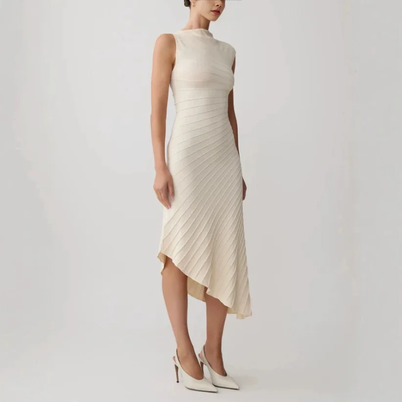 2026 Summary New Collection: Erotogenic Sleeveless, Figure-hugging, And Elegant Mid-length Knitted Clothes For Women. Maxi