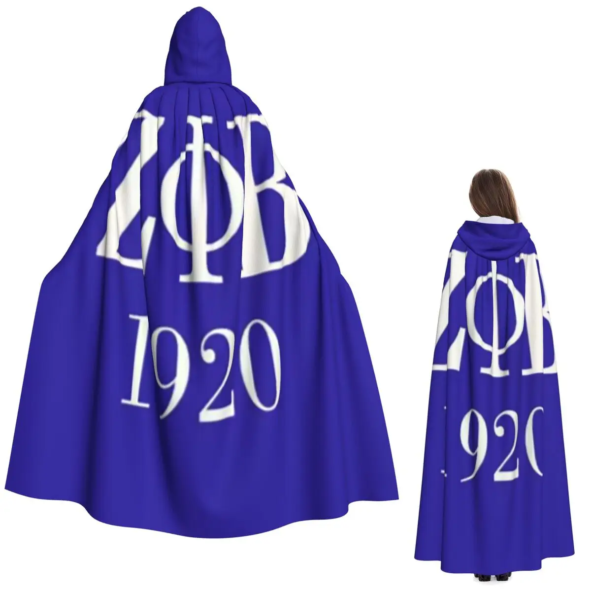 

Длинный плащ с капюшоном и логотипом женского общества Zeta Phi Beta, греческие буквы, 1920 год, костюм ведьмы, средневековый костюм, косплей, накидка на Хэллоуин, вампир