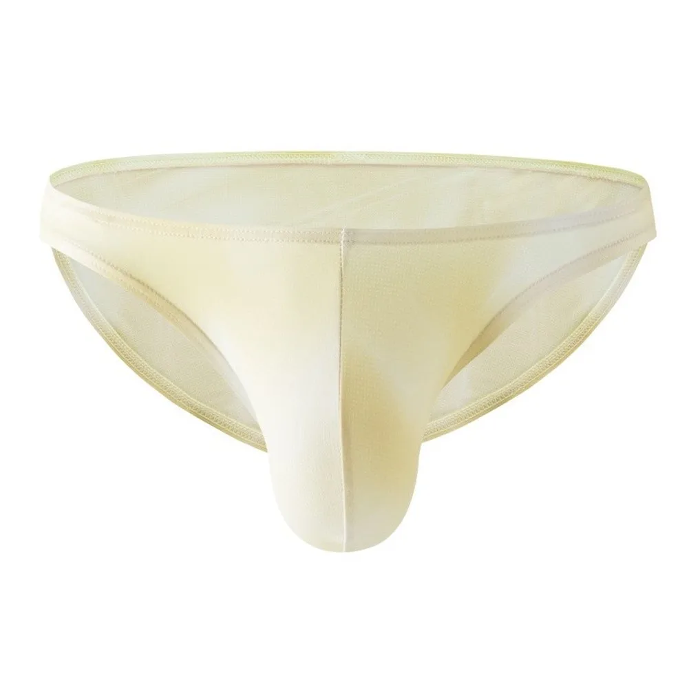 Men Ice Silk Briefs Underwear Bulge Pouch Printing Underpants Breathable Panties  3D Contoured Pouch Lightweight Underwear