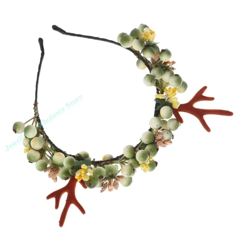 r7uf لطيف Bacca و Renindeer Antler Hair Haoop Women Wash Wash Makeup Makeup for Photogrand