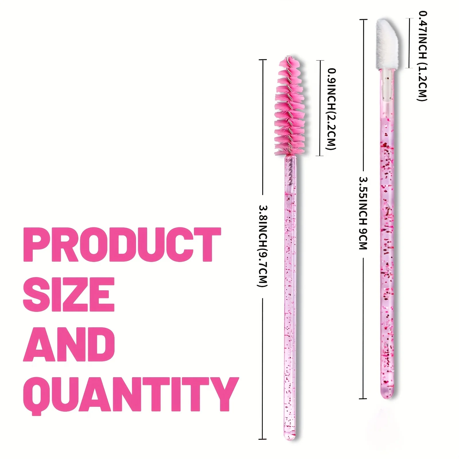 100 قطعة من فرش الماسكارا، فرشاة تمديد الرموش ذات الرأس المزدوج، عصا سوداء للعين الوردية وأداة توزيع أحمر الشفاه #4