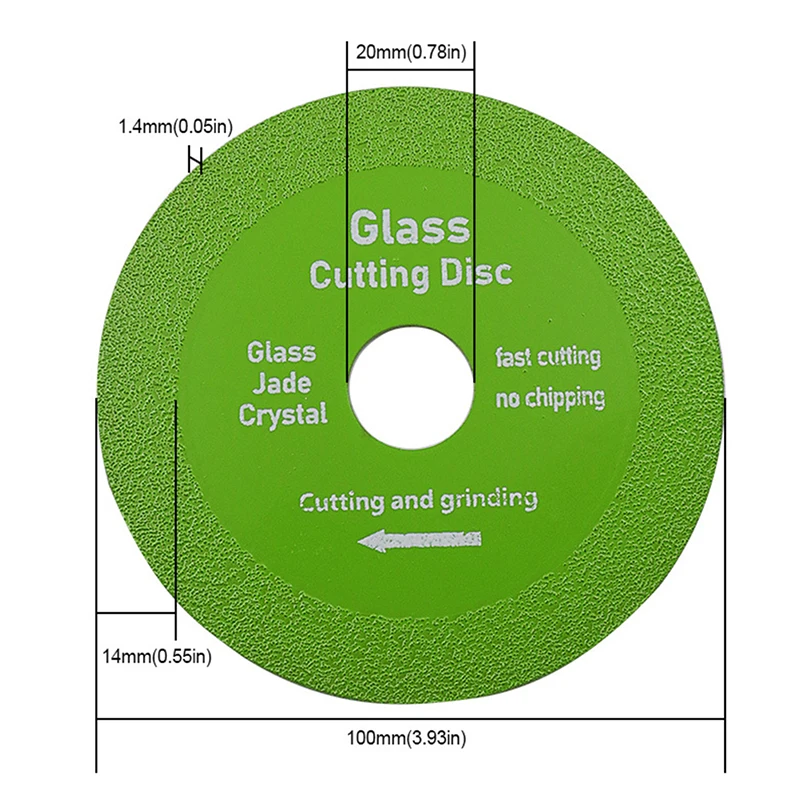 Glass Cutting Disc Diamond Saw Blade Polishing Cutting Blade Brazing for Ceramic Tile Jade
