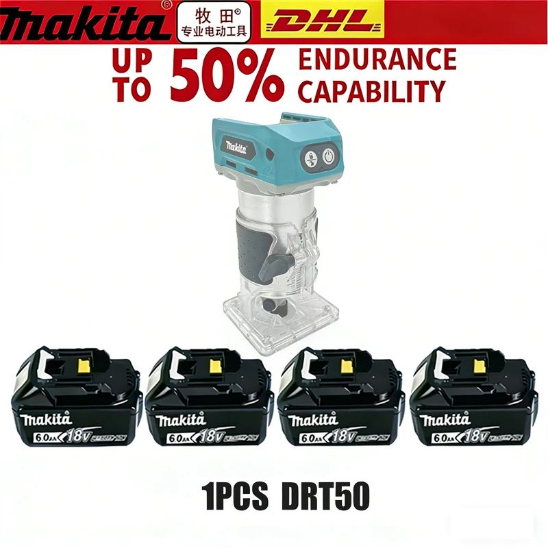 

Battery Makita DRT50 18V LXT Cordless Trimmer, Brushless Motor, Professional Rechargeable Slotting and Milling Tool,Edge trimmer