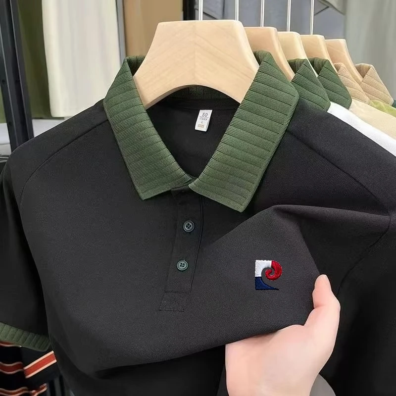 Fashionable High-End Classic Summer New Men'S Boutique Short Sleeved Polo Shirt New Simple Casual