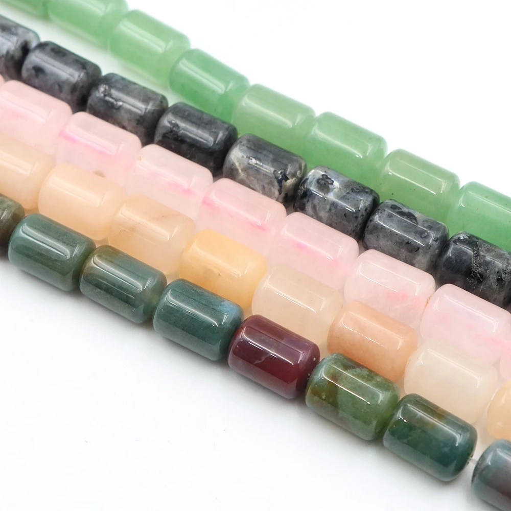 10x14mm Natural Stone Crystal Quartz Jewelry Making Cylindrical Loose Spacer Bead Beaded for DIY Stretch Bracelet Jewelry Crafts view 3