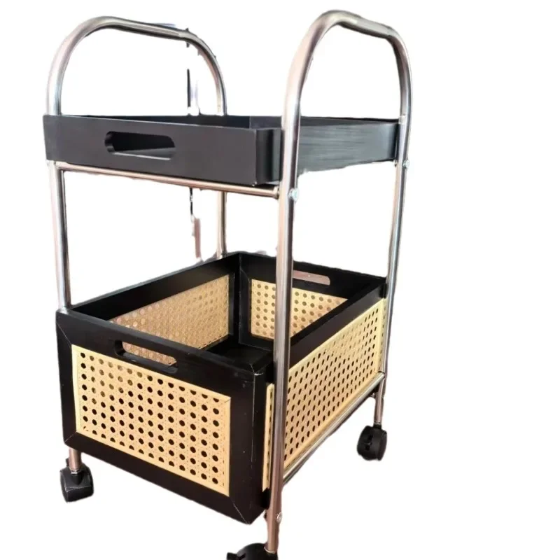 DIY antique trolley with wheels, shelf floor-to-ceiling mobile retro trolley