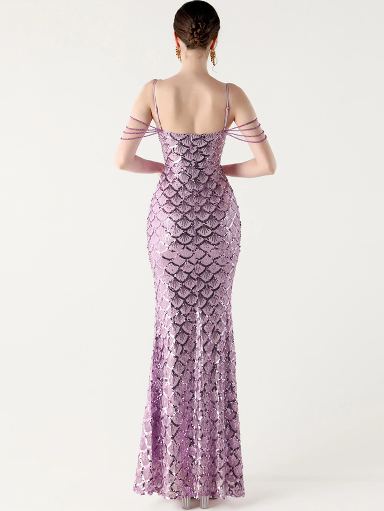 Seksowna różowa sukienka bez pleców z cekinami letnia sukienka damska elegancka długa sukienka imprezowa kobieta luksusowe sukienki wieczorowe z rybim ogonem vestidos