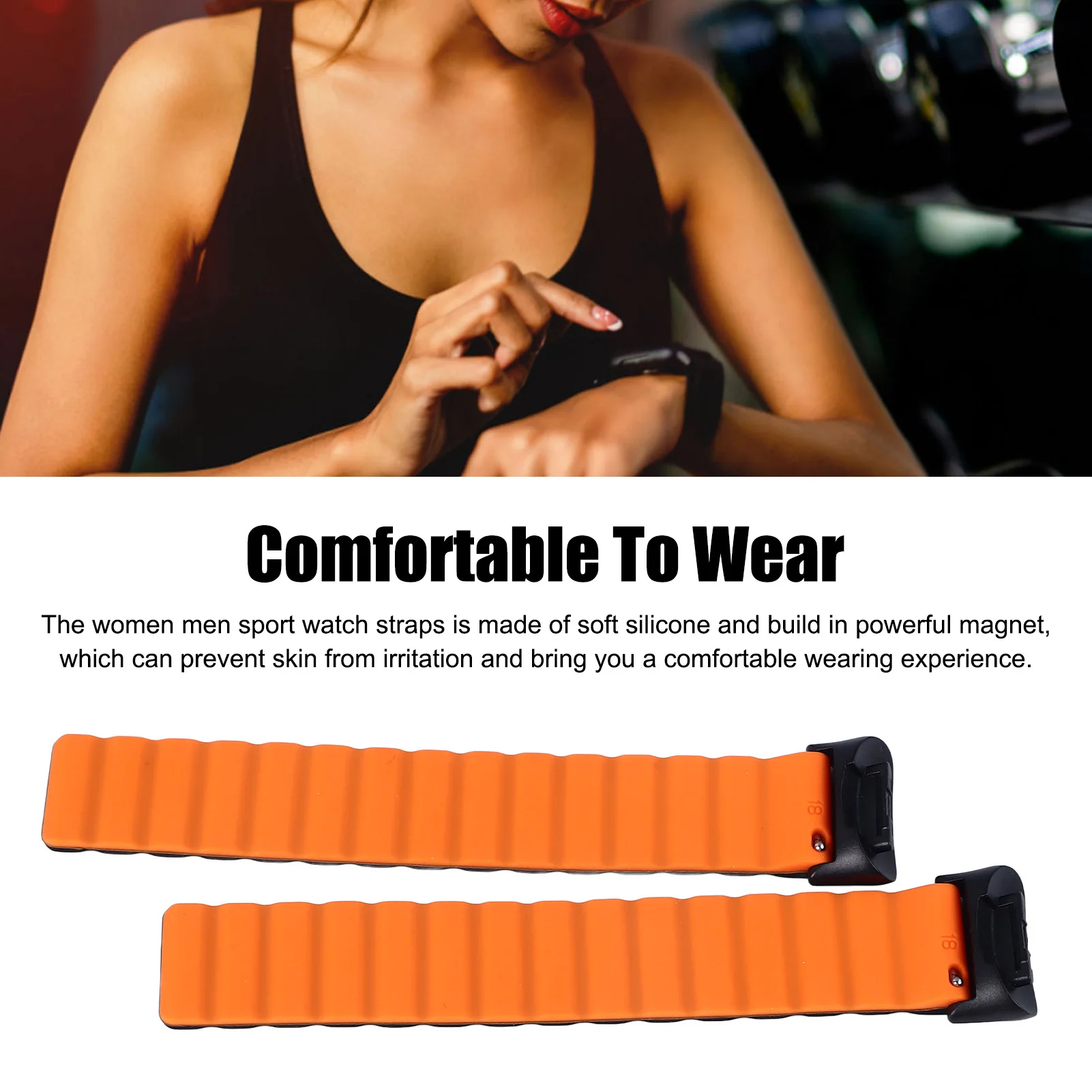 สายนาฬิกาแม่เหล็กทดแทน สายนาฬิกาแม่เหล็กซิลิโคนน้ำหนักเบา นุ่มสบาย เป็นมิตรกับผิวหนัง สายนาฬิกาแม่เหล็ก