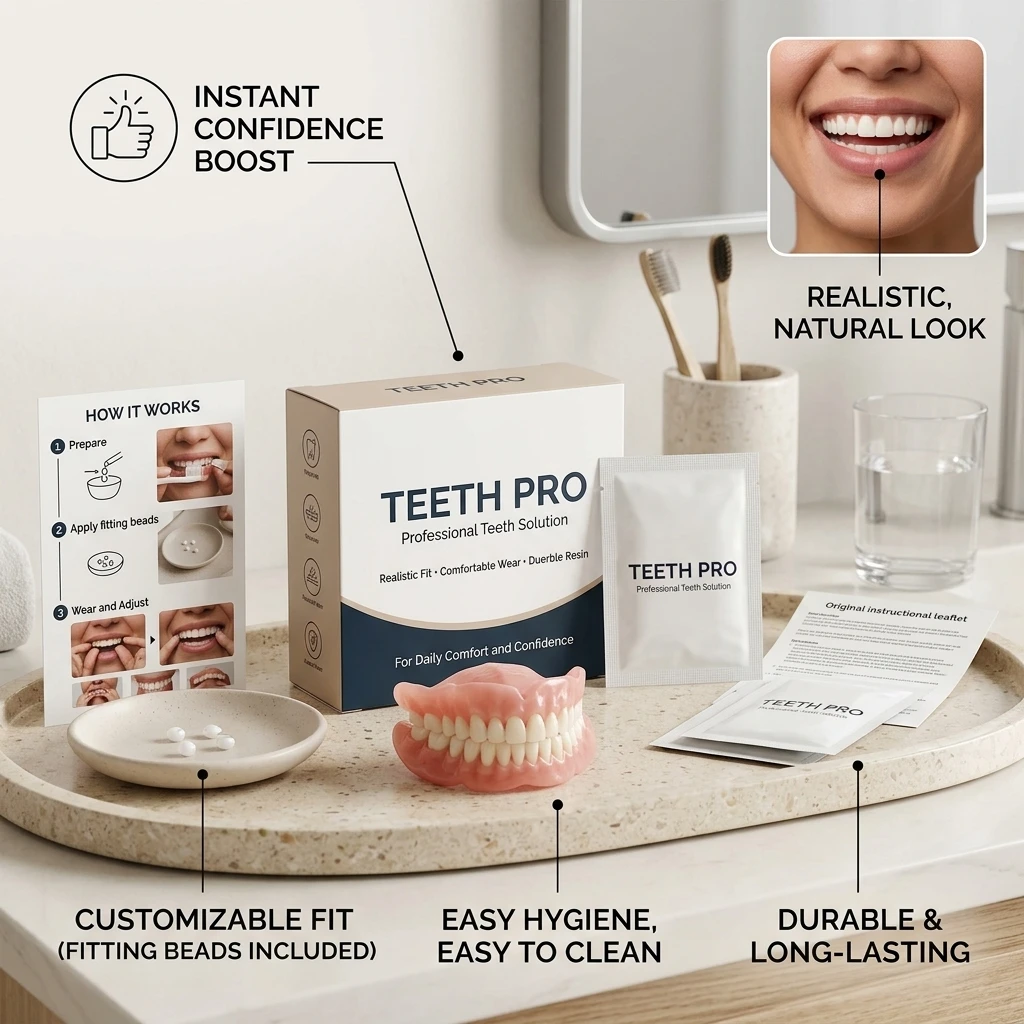2026 New Soft Silicone Upper&Lower Dentures Comfort Realistic False Teeth Bright Smile Teeth Appliance for Adults