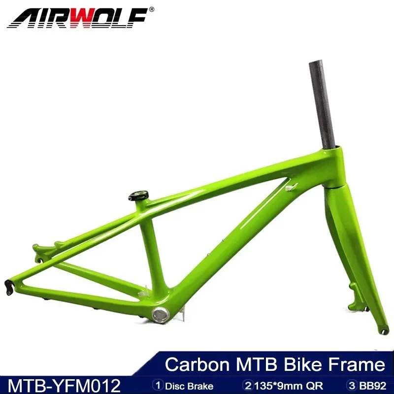 

Airwolf 26er Carbon Mountain Bike Frame Boost 135mm MTB Carbon Bicycle Frame Disc Brake T800 Carbon Fiber MTB Frame 26