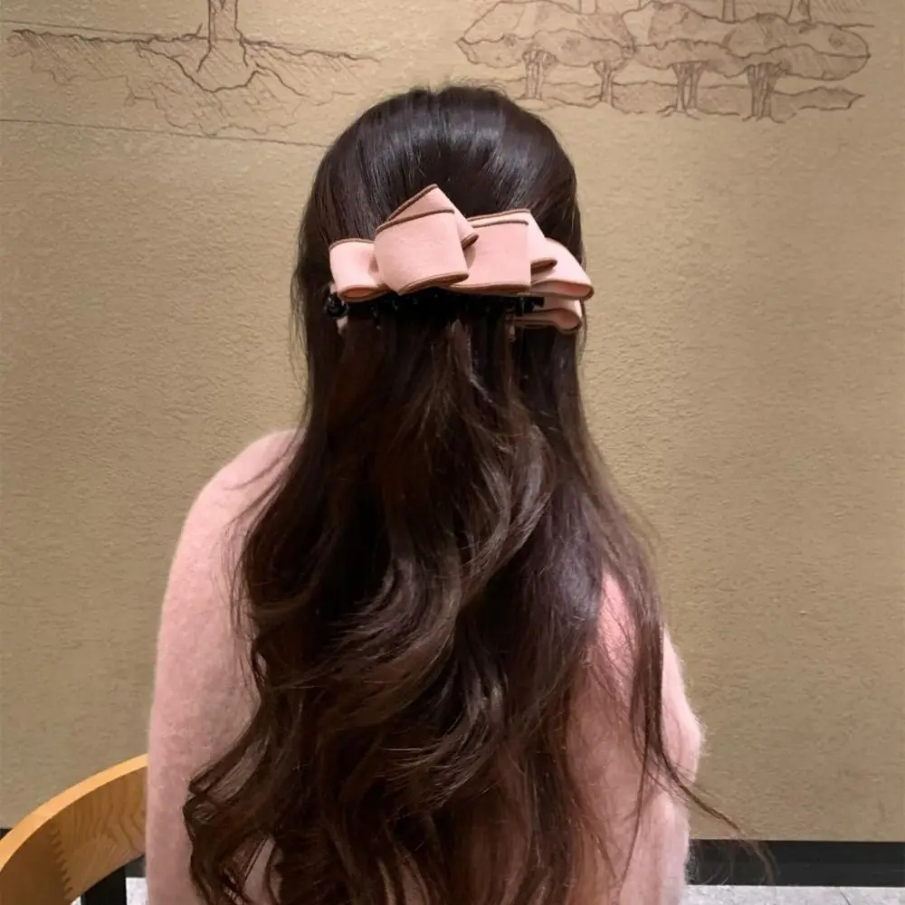 

Durable Sweet Bowknot Banana Clip Korean Style Elegant Bow Vertical Clip Fashion Creative Ponytail Holder Daily Wear