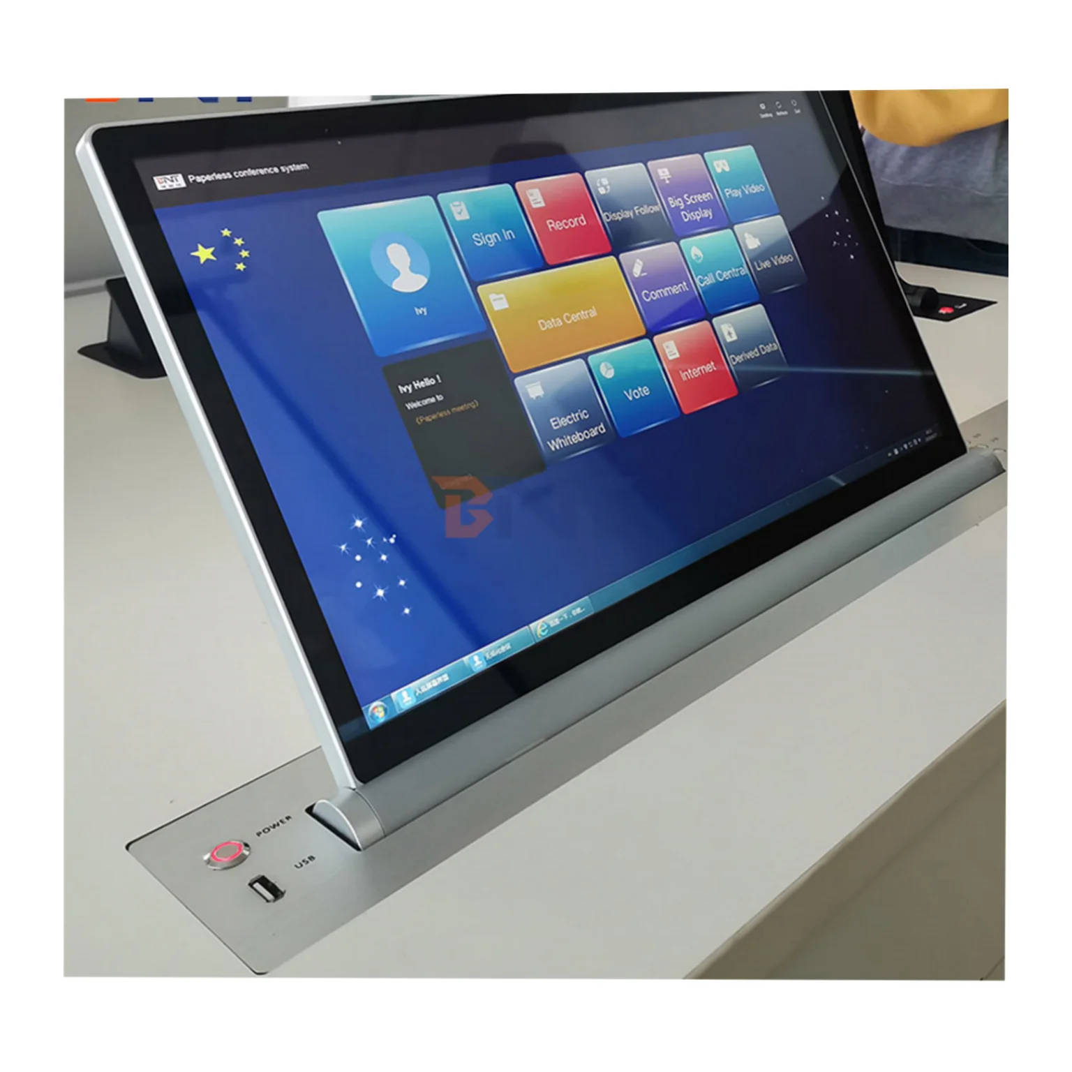Electric LCD Monitor Lift 15.6 Inches 17~24 Customized Size for Audio/Video Conference System Voting Simultaneous
