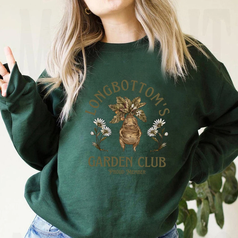 Longbottom\'s Garden Club Graphic Sweatshirt  Magical Botanicals Shirt Herbology Hoodie Mandrake Shirt Magic Sweatshirts